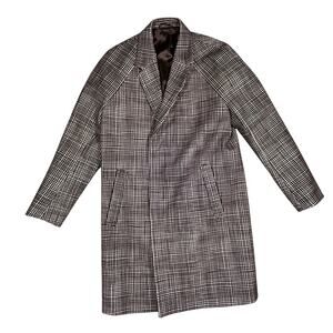 COS BROWN AND WHITE CHECK 36R SMALL OVERCOAT